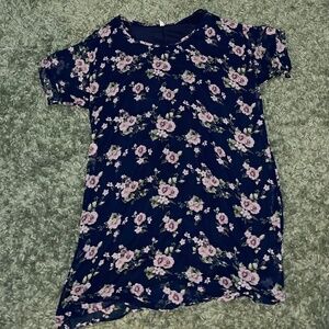 Navy floral shift dress